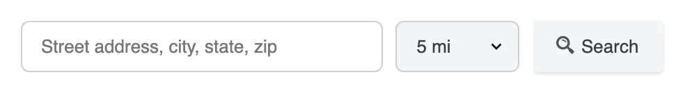 Location-based advanced search form Location-based advanced search form