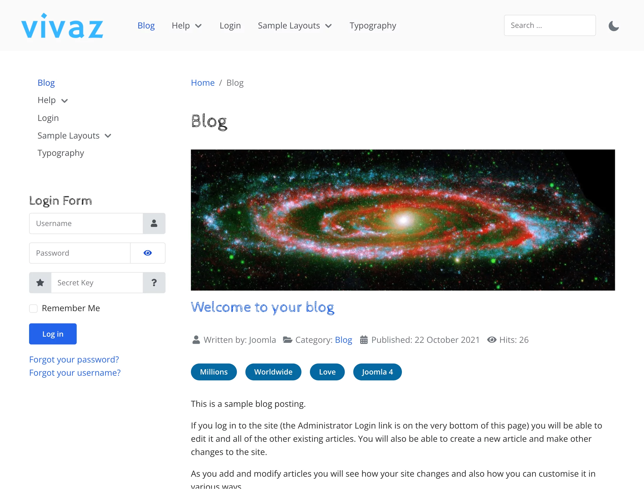 Vivaz Template Light Mode