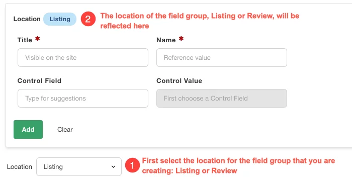 Creating field groups Creating field groups